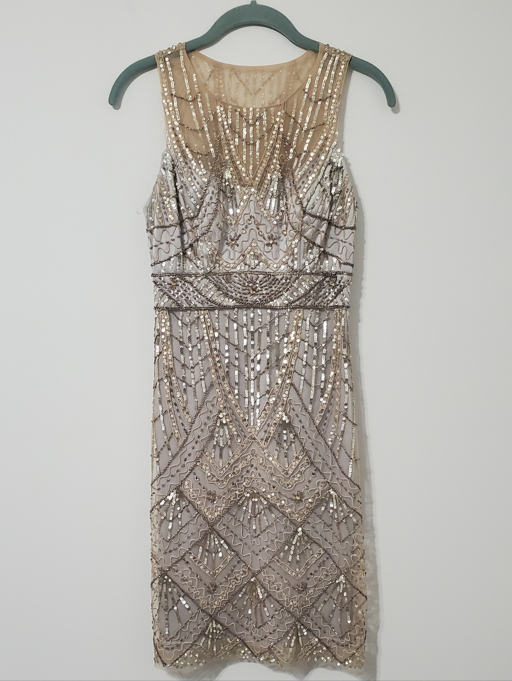 Sue Wong Nocturne Sleeveless Beaded Cocktail Dress Size 0